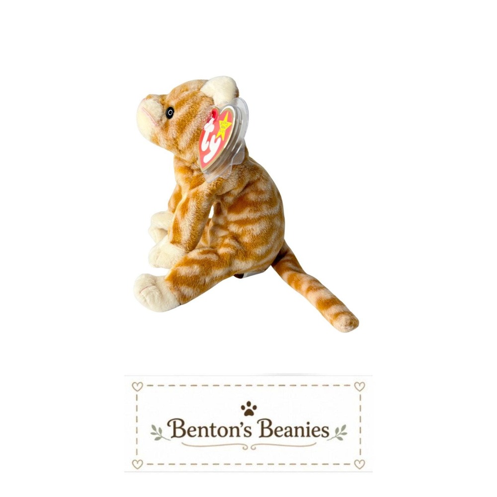 Amber the Cat Ty Beanie Baby | Golden Feline Friend 🐱 | Mint Heart Tag ⭐ - Picture 3 of 6